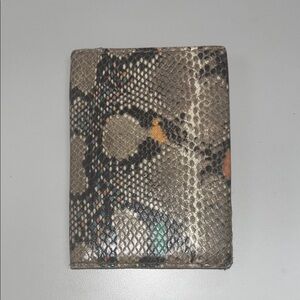Madewell Snakeskin Print Leather Travel Passport Holder / preowned